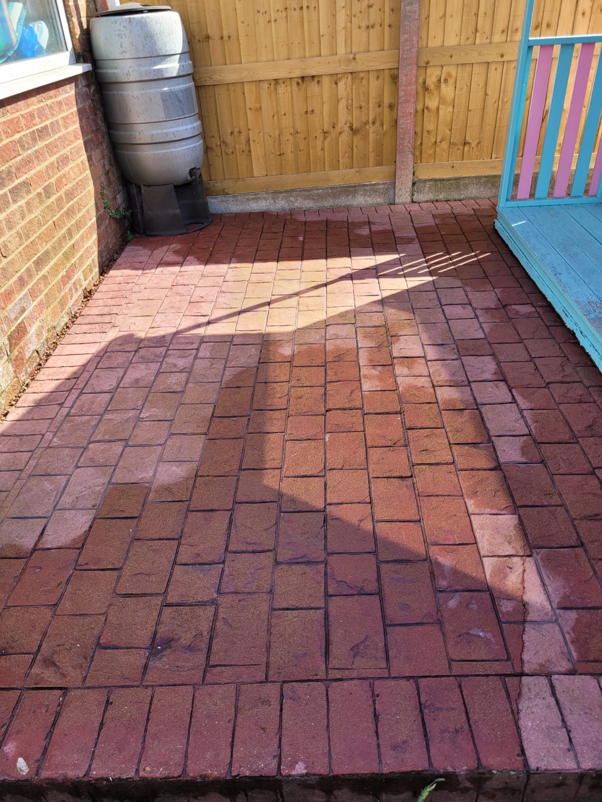 Garden patio restoration and moss removal West Yorkshire