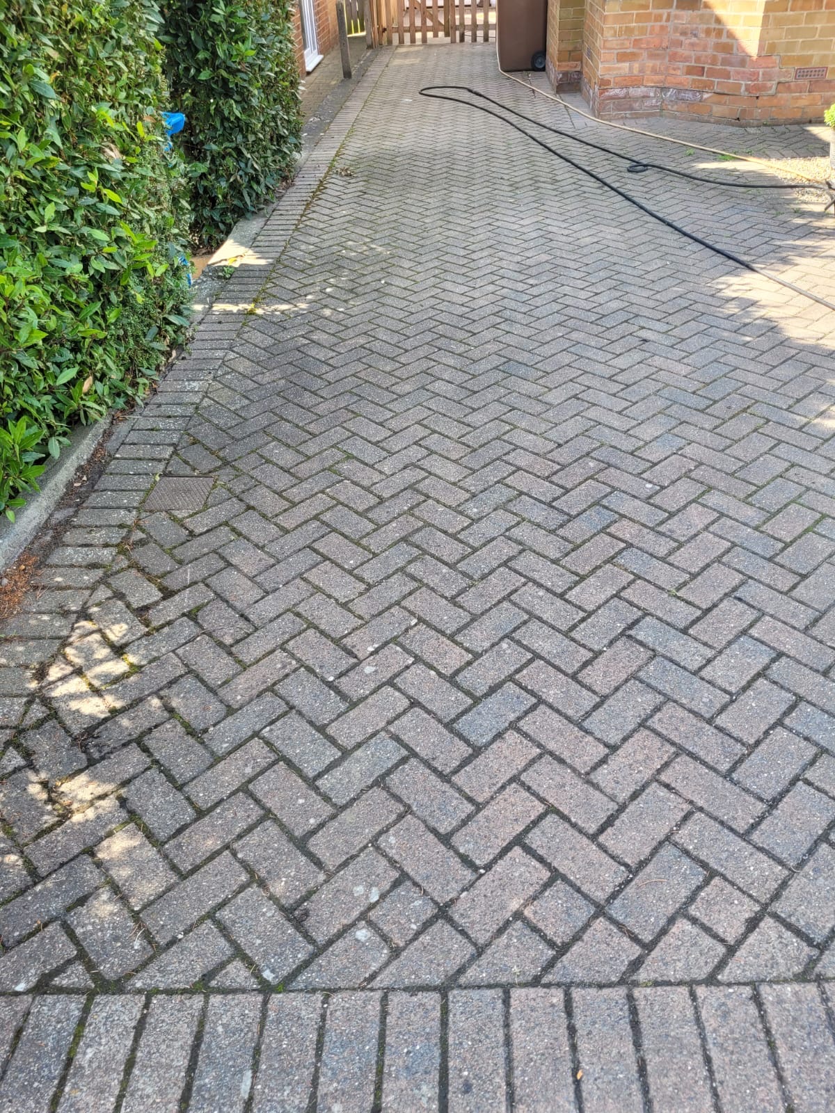 Before and after block paving cleaning Leeds